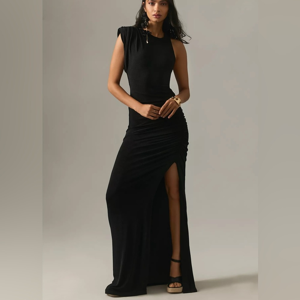 Anthropologie MISHA Slim Black Asymmetrical Dress Medium EU 38